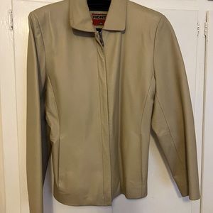Taupe Italian leather jacket